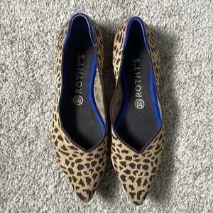 Rothy's Women's The Point Size 10 Leopard Print Flat Shoe